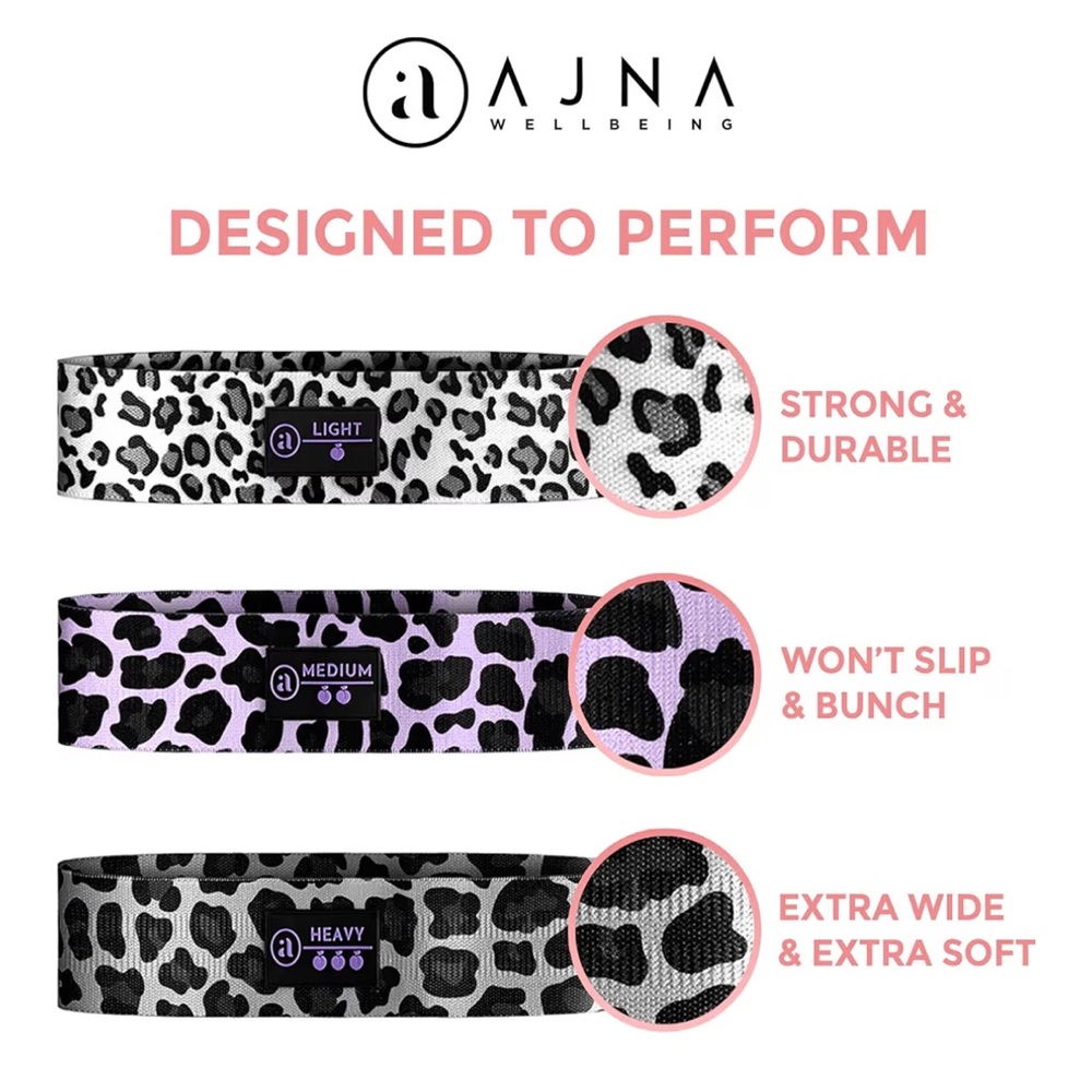 Leopard Print Resistance Bands Set MSRP $30